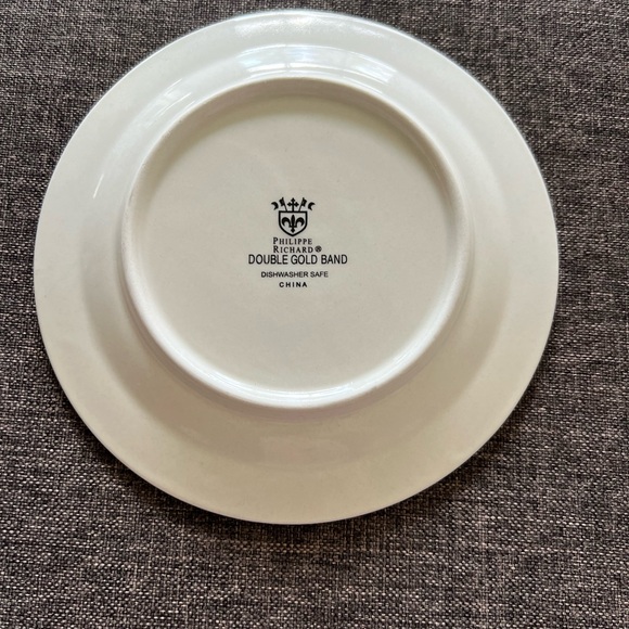 6” Philippe Richard Double Gold Band Plates (6 total) - Picture 2 of 6